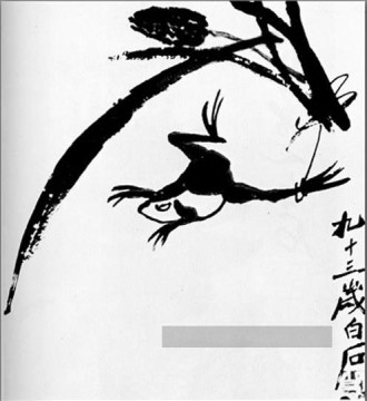 Qi Baishi grenouille traditionnelle chinoise Peinture à l'huile